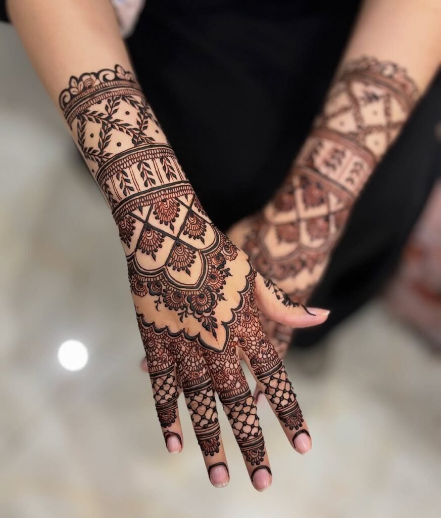classic pakistani floral henna designs