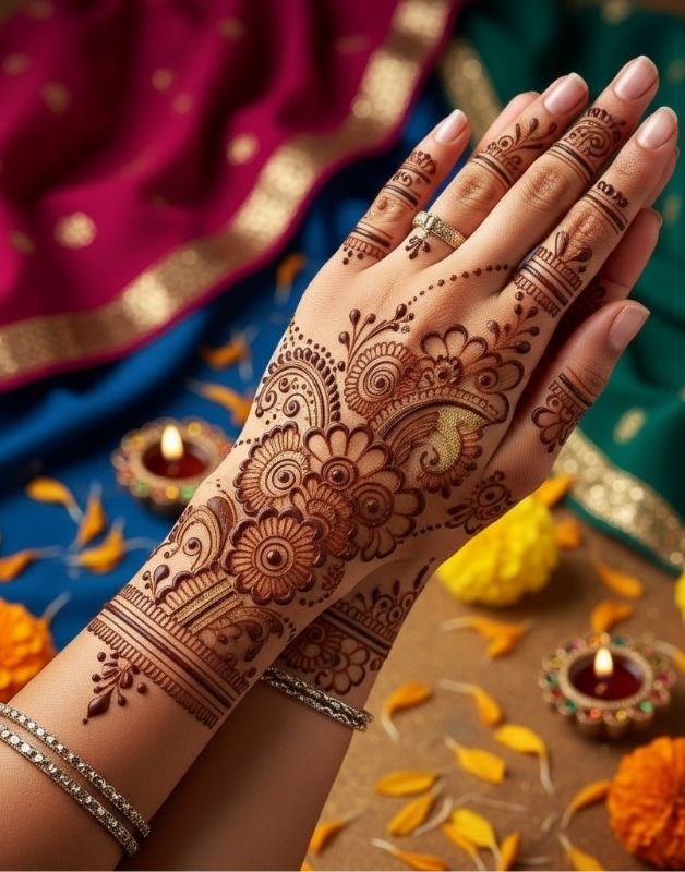 easy mehndi patterns for hands