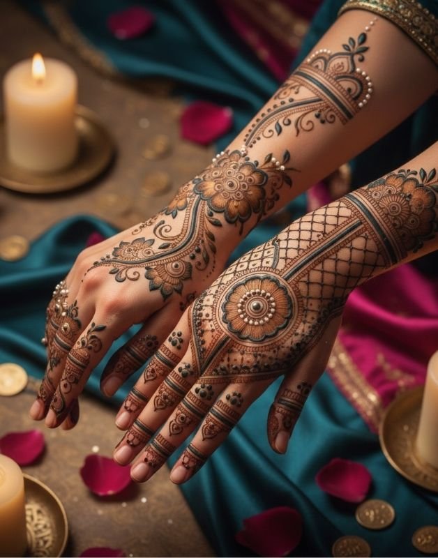 henna hand tattoo