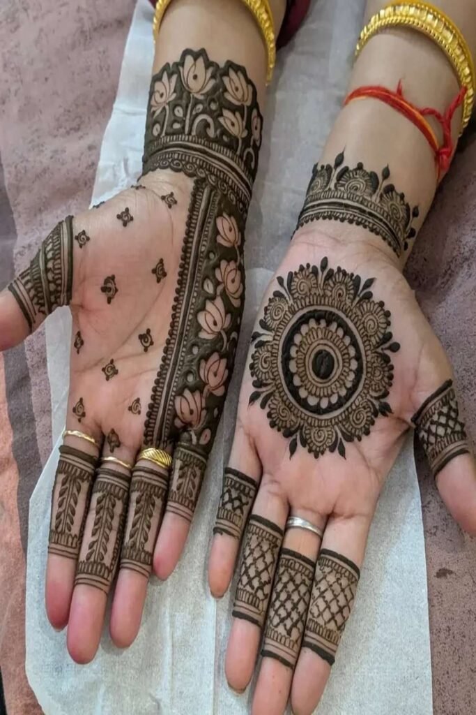 henna flower designs for hands