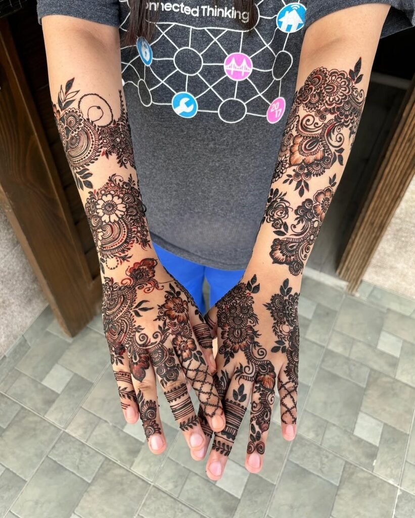 latest floral henna designs for hands