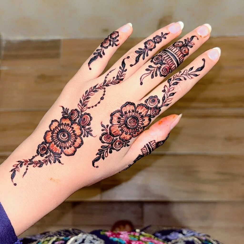 minimal basic mehndi designs on hands