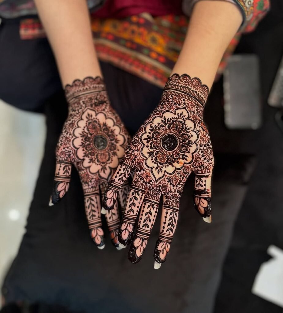 minimal floral henna black henna