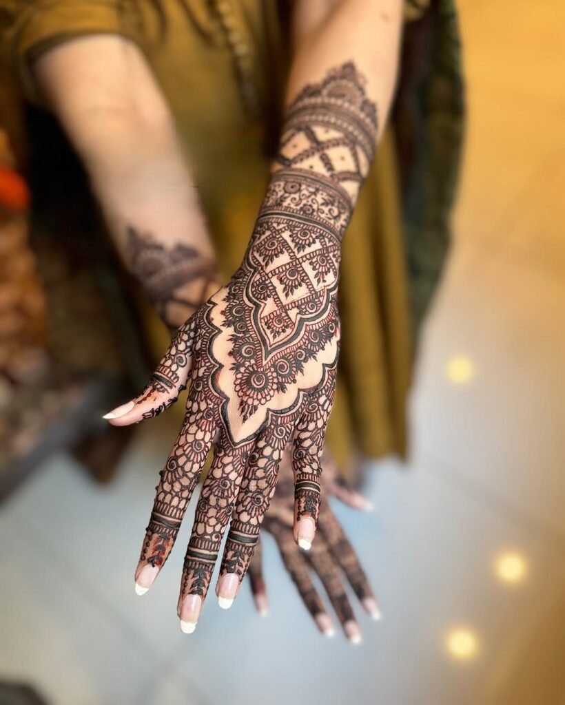 minimal henna flower designs for hands