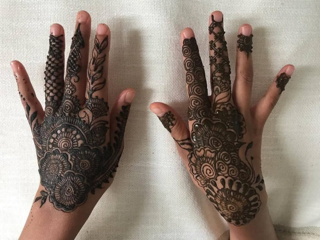 stylish black mehndi designs for childrens