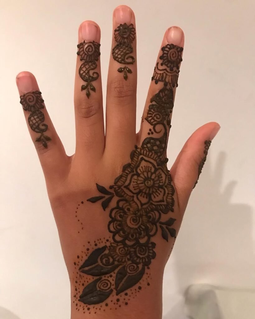 traditional black childrens mehndi designs