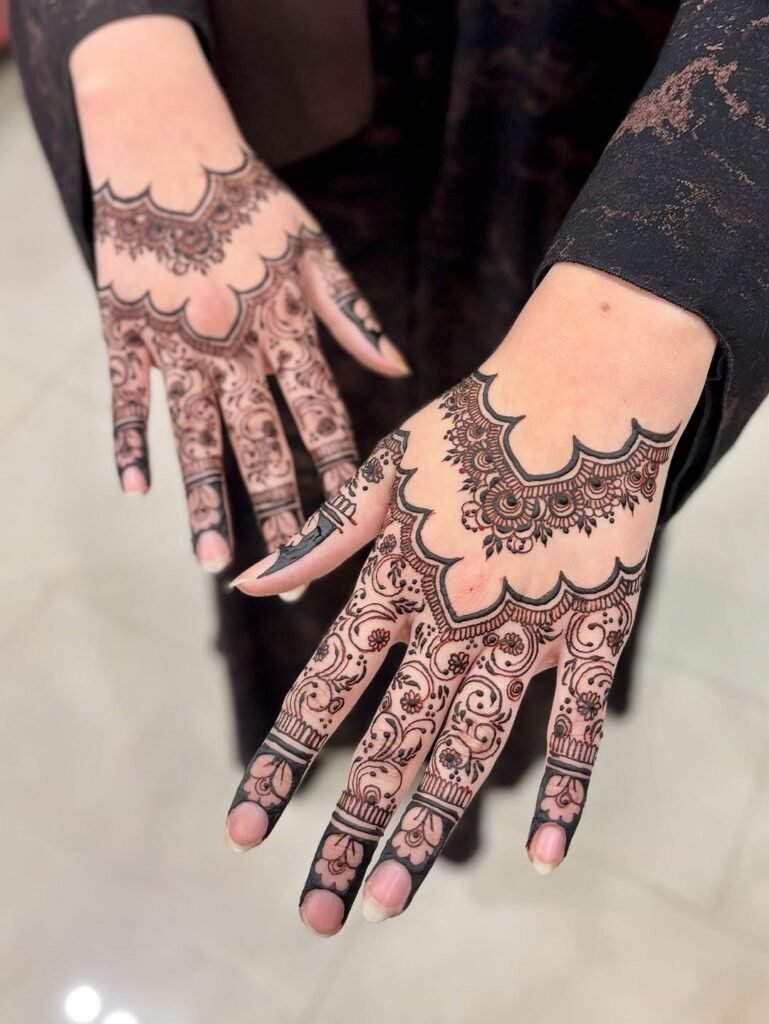 traditional henna designs front hand