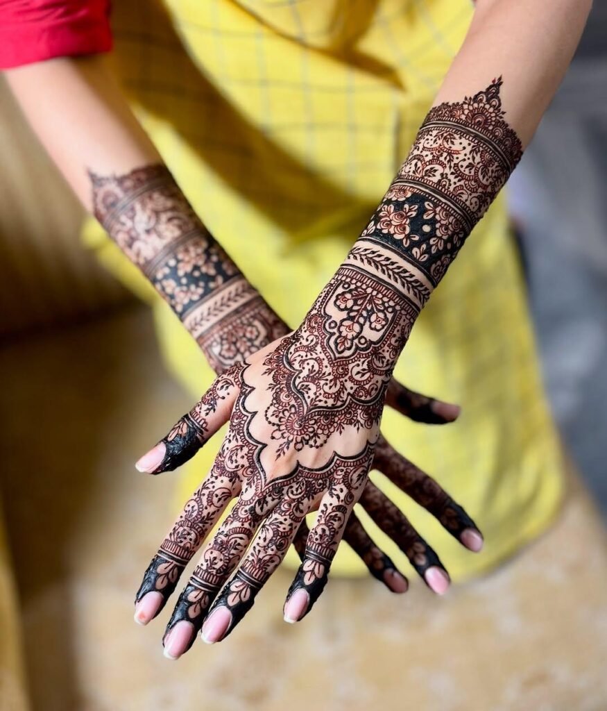 traditional indian floral henna designs